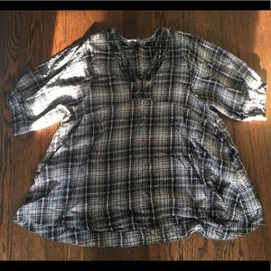Gray plaid free people dress